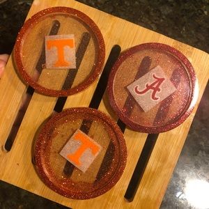 Tennessee/ Alabama football team logo cup coasters